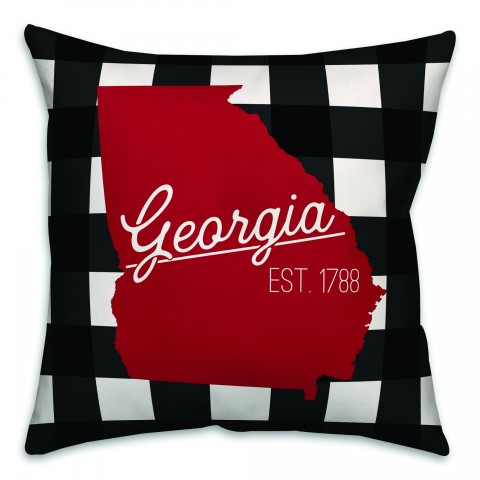 Georgia Buffalo Check 18x18 Spun Poly Pillow