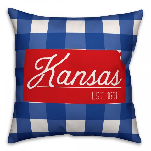 Kansas Buffalo Check 18x18 Spun Poly Pillow