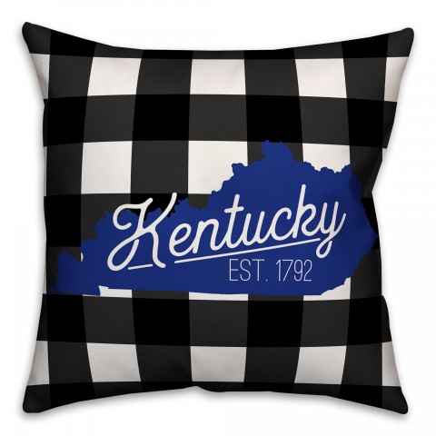 Kentucky Buffalo Check 18x18 Spun Poly Pillow