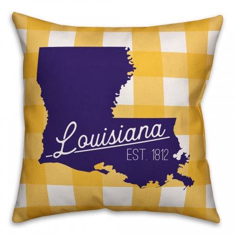 Louisiana Buffalo Check 18x18 Spun Poly Pillow