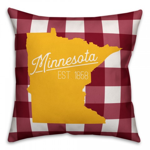 Minnesota Buffalo Check 18x18 Spun Poly Pillow