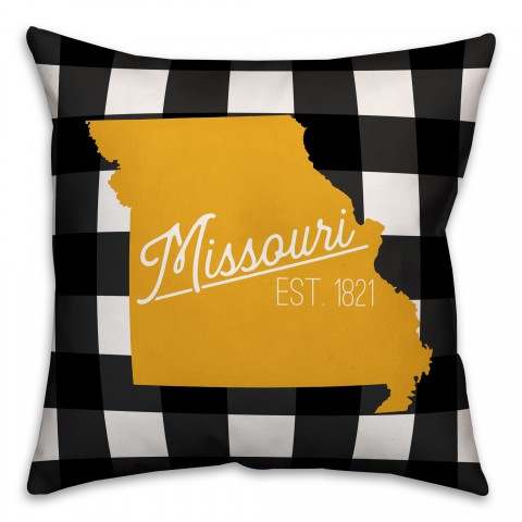 Missouri Buffalo Check 18x18 Spun Poly Pillow