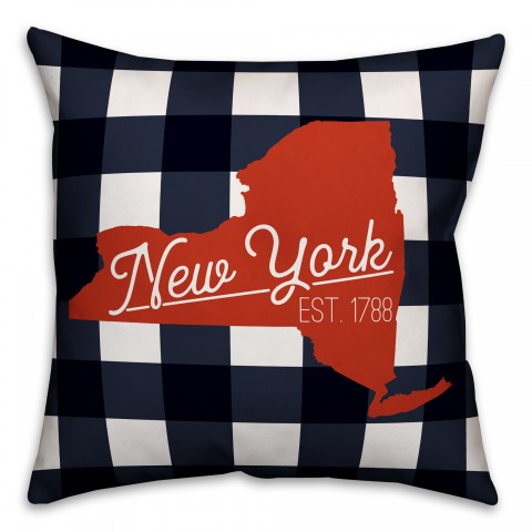 New York Buffalo Check 18x18 Spun Poly Pillow