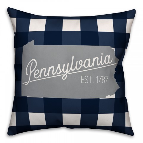Pennsylvania Buffalo Check 18x18 Spun Poly Pillow
