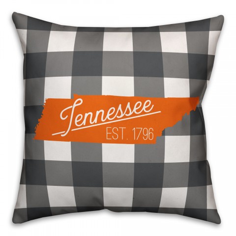 Tennessee Buffalo Check 18x18 Spun Poly Pillow