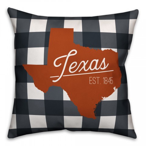 Texas Buffalo Check 18x18 Spun Poly Pillow