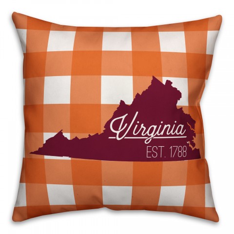 Virginia Buffalo Check 18x18 Spun Poly Pillow
