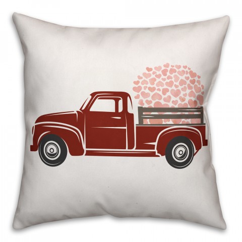 Love Truck 18x18 Spun Poly Pillow