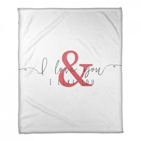 I Love You & I Like You Red 50x60 Coral Fleece Blanket