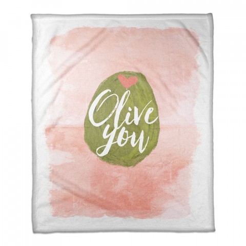 Olive You 50x60 Coral Fleece Blanket