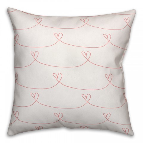 Simple Heart Pattern 18x18 Spun Poly Pillow