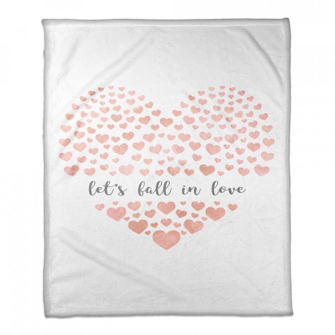 Let's Fall in Love 50x60 Coral Fleece Blanket