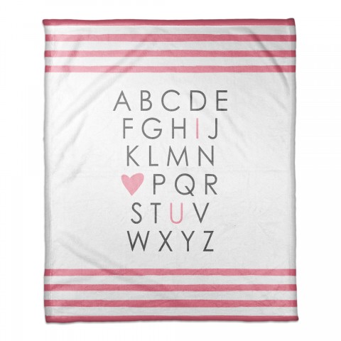 I Heart You Pink 50x60 Coral Fleece Blanket