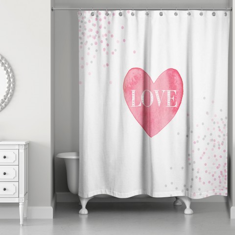Pink Polkas 71x74 Shower Curtain