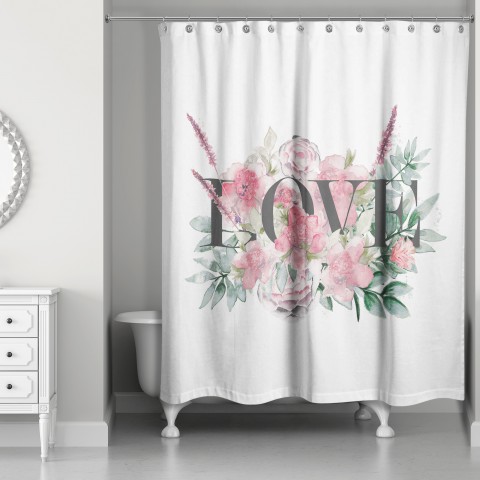 Love Botanicals 71x74 Shower Curtain