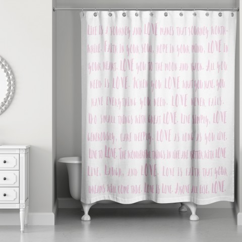 Love Sayings 71x74 Shower Curtain