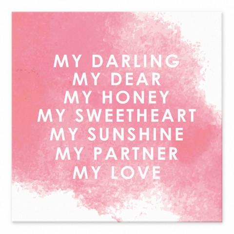 My Love 6x6 Canvas Wall Art