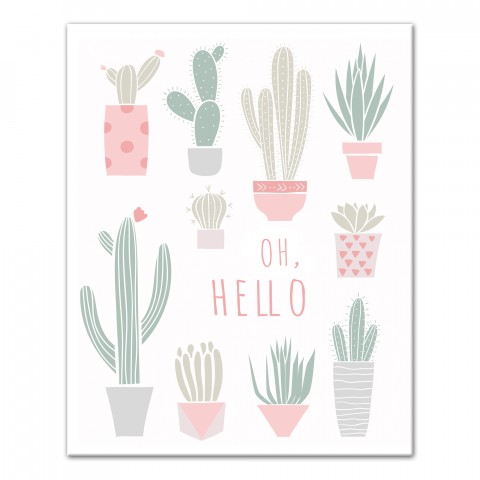 Oh, Hello Cacti 16x20 Canvas Wall Art