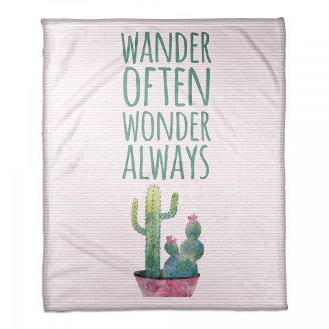 Wander Often Wonder Always 30x40 Coral Fleece Blanket