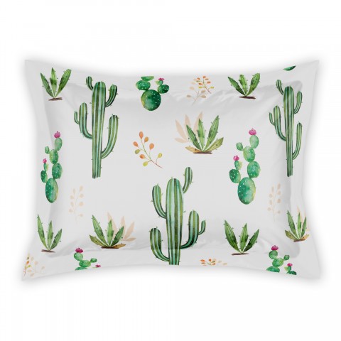 Small Cactus Pattern Standard Brushed Poly Sham