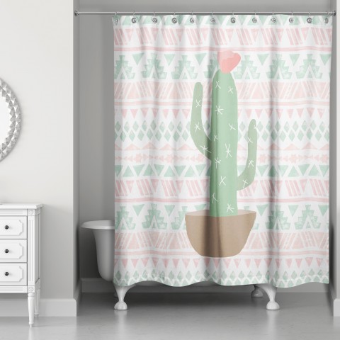 Aztec Cactus 71x74 Shower Curtain