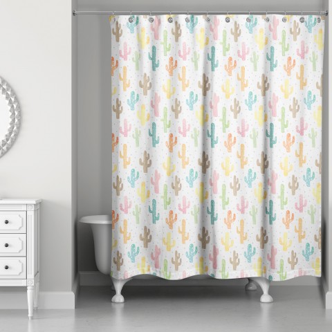 Colorful Cacti 71x74 Shower Curtain