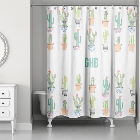 Cacti Buddies 71x74 Personalized Shower Curtain