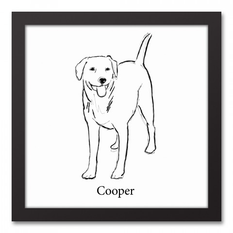 Lab Sketch 12x12 Personalized Black Framed Canvas
