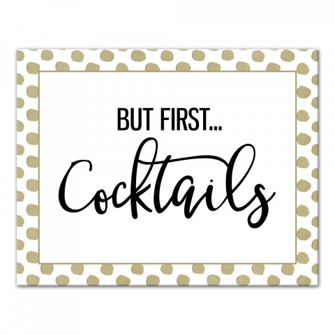 But First . . . Cocktails 11x14 Personalized Canvas Wall Art