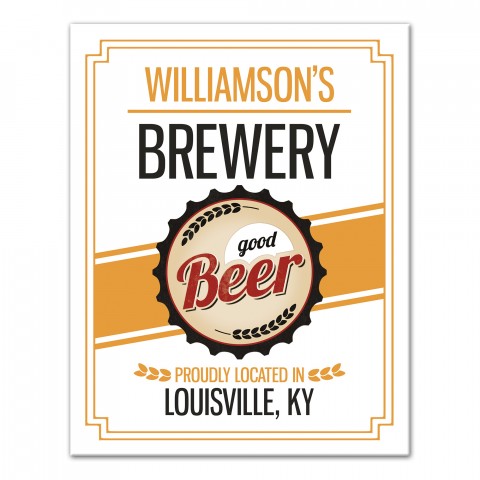 Family Brewery 11x14 Personalized Canvas Wall Art