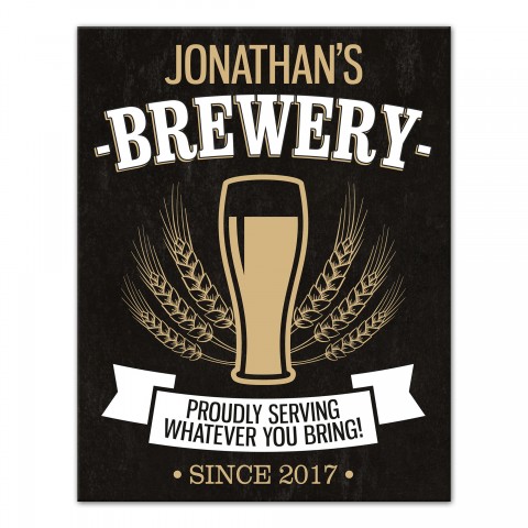 Brewery 11x14 Personalized Canvas Wall Art