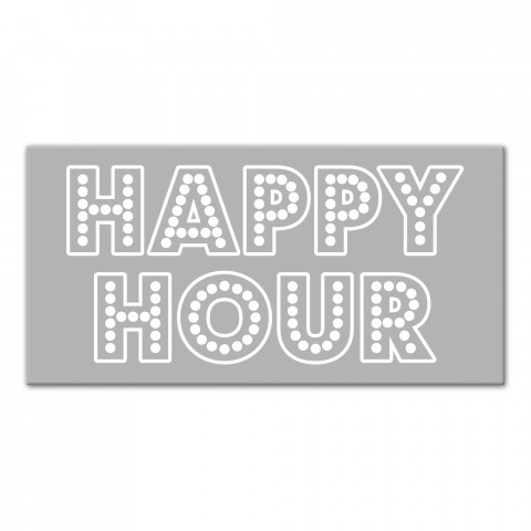 Happy Hour - Gray 10x20 Canvas Wall Art