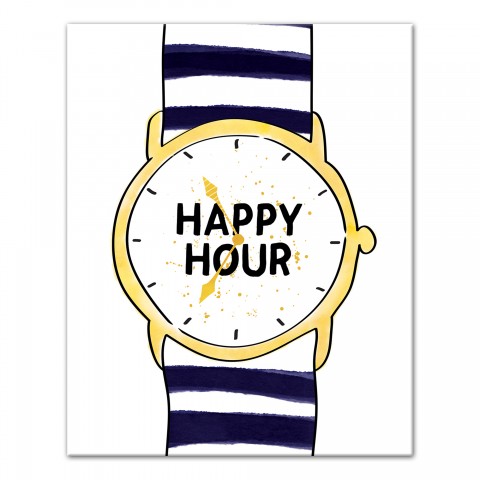 Happy Hour Watch 8x10 Canvas Wall Art