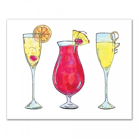 Three Cocktails II 8x10 Canvas Wall Art