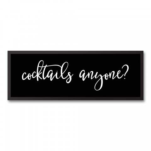 Cocktails Anyone? 12x36 Black Framed Canvas
