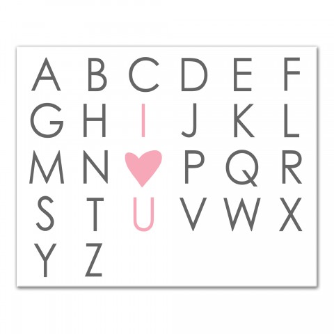 I Heart You Alphabet 16x20 Canvas Wall Art