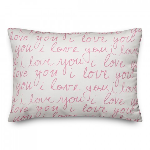 I love You Handwriting 14x20 Spun Poly Pillow