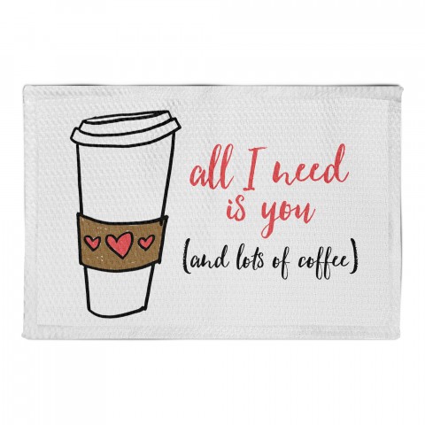 All I Need Is You and Coffee 2x3 Area Rug