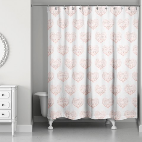 Tiny Pink Hearts 71x74 Shower Curtain