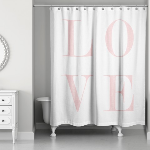 LOVE 71x74 Shower Curtain