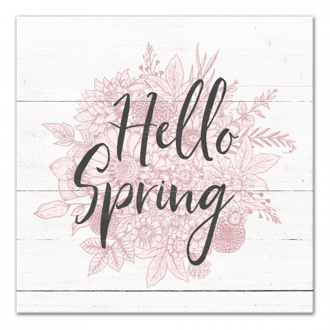 Hello Spring 16x16 Canvas Wall Art