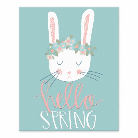Hello Spring Bunny 8x10 Tabletop Canvas