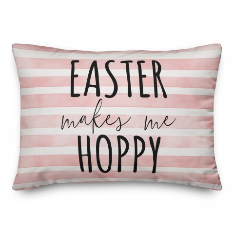 Easter Makes Me Hoppy 14x20 Spun Poly Pillow