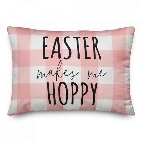 Easter Makes Me Hoppy 14x20 Spun Poly Pillow