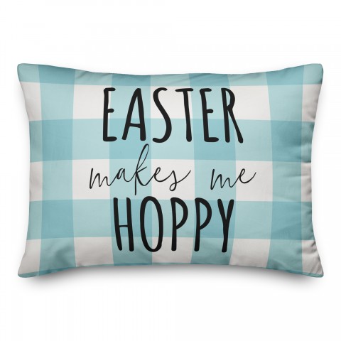 Easter Makes Me Hoppy 14x20 Spun Poly Pillow