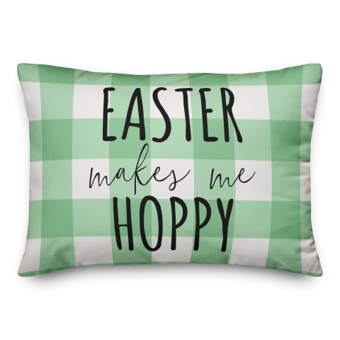 Easter Makes Me Hoppy 14x20 Spun Poly Pillow