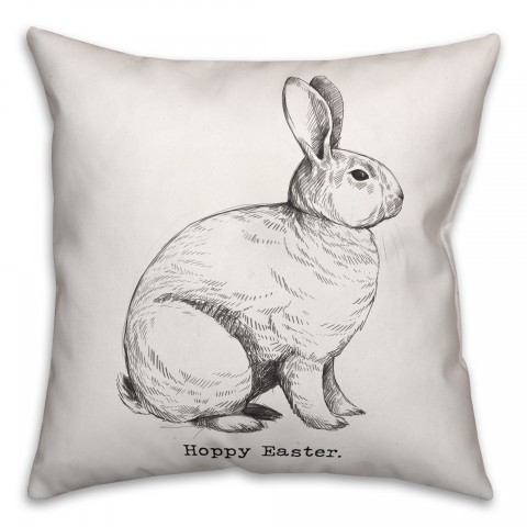 Hoppy Easter Bunny 18x18 Spun Poly Pillow