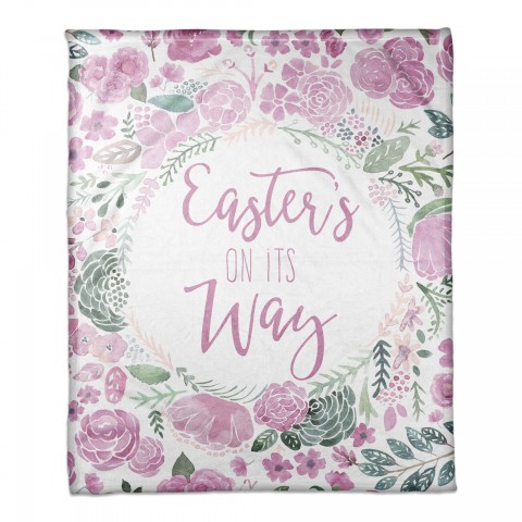 Easter's on its Way 50x60 Coral Fleece Blanket