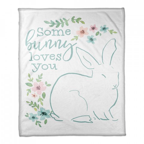 Some Bunny Loves You 30x40 Coral Fleece Blanket