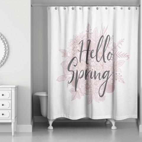 Hello Spring 71x74 Shower Curtain